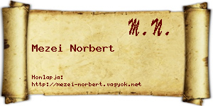 Mezei Norbert névjegykártya